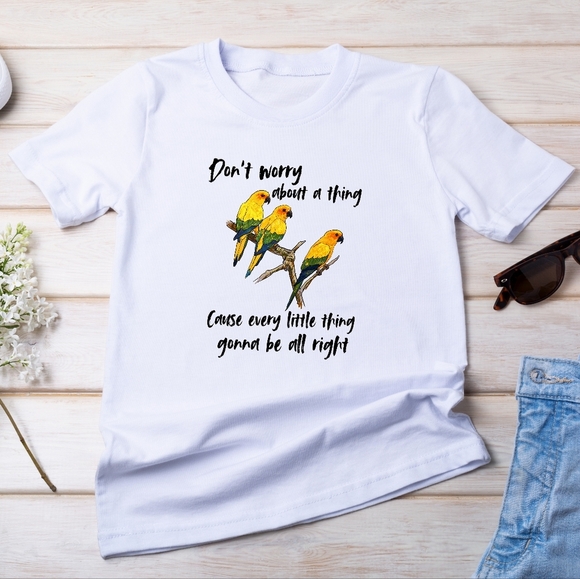 Short Sleeve Unisex Tee, Don't Worry - Picture 2 of 2